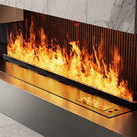 Cheminée électrique encastrée de qualité villa, flamme LED 3D, vapeur d'eau, télécommande, économie d'énergie, usage domestique et hôtelier, brume d'eau