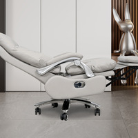 Mobilier de bureau intelligent Fauteuil inclinable électrique blanc Chaise en cuir blanc pour patron