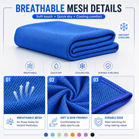 Serviette de sport rafraîchissante personnalisée avec motifs graphiques, thèmes saisonniers et naturels, en maille respirante anti-transpiration