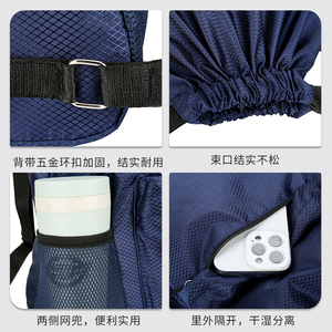 <b>Drawstring</b> <b>Backpack</b> Outdoor Hiking Bag With Zipper Pocket Unisex Solid Color Waterproof Fall 2024 - Product Image 5