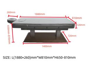 เตียงสปาไฟฟ้าหรูหราสไตล์<span class=keywords><strong>ไทย</strong></span>สมัยใหม่ พร้อมที่นอนทำความร้อน 4 มอเตอร์ ปรับพนักพิง/พนักวางขาได้ โครงไม้ สำหรับร้านเสริมสวย - Product Image 4