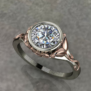 Anello Bicolore con Finitura a Specchio per Donne, Elegante Accessorio da Dito per Proposte e Matrimoni, Regalo alla Moda - Product Image 1