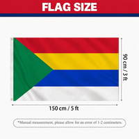 Drapeau Druzes Moderne 3x5, Bannière Triangulaire Chevron Personnalisée, Drapeaux en Polyester pour Défilés de Communautés Religieuses Arabes du Moyen-Orient en Extérieur