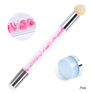 Tampon à ongles <span class=keywords><strong>en</strong></span> <span class=keywords><strong>silicone</strong></span> rose à double tête Peinture éponge diamantée Stylo à ongles <span class=keywords><strong>en</strong></span> <span class=keywords><strong>silicone</strong></span> pour l'art des ongles - Product Image 6