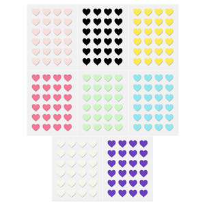 Patch de récupération de l'acné hydrocolloïde coloré multicolore coeur points paillettes facile à peler pour le visage végétalien amical 24 soins de la peau - Product Image 1