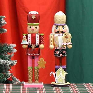 Adorno Navideño de Madera de 35 cm, Cascanueces de Jengibre con Diseño de Papá Noel, para Regalo Festivo - Product Image 4