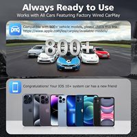 Adaptador Dongle CarPlay inalámbrico con cable de fábrica Fuallwin para IOS Android Auto con WiFi de doble banda 1 año de garantía Llamada de mapa en línea