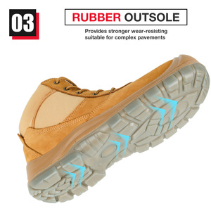 Vente en gros de chaussures de sécurité JIANKUN haute performance pour hommes bottes de travail de randonnée en cuir nubuck tendance avec bout en acier anti-écrasement et anti-crevaison - Product Image 4