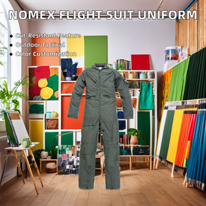 カーキ色のCWU-27Pデザインフライトスーツ防護労働者制服耐火パイロットスーツ夏コットンレザー作業服 - Product Image 6