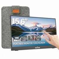 Moniteur portable tactile FHD 1080p 15,6 pouces IPS avec contraste HDR 1200:1, écran de protection oculaire à faible lumière bleue