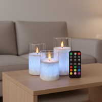 Ensemble de bougies LED rechargeables par USB avec plaque de charge, télécommande, lumière de bougie décorative, veilleuses dans une ambiance de Noël