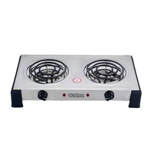 Plaque chauffante électrique double 2000W en acier inoxydable, cuisinière portable à double brûleur de 150 mm, température réglable sur 5 niveaux, cuisinière de cuisine - Product Image 2
