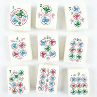Jeu de tuiles de mahjong américaines en acrylique blanc naturel monocouche, 160 tuiles