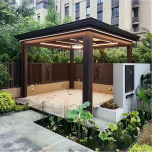 <span class=keywords><strong>Pergola</strong></span> en aluminium réglable en 3D, 120 °   <span class=keywords><strong>Lames</strong></span> de persiennes inclinables avec système de drainage dissimulé - Product Image 6