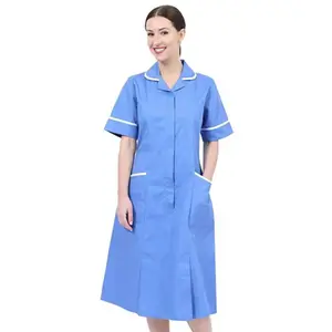 여성 병원 클리닉 간호사 칼라 튜닉 새 병원 드레스 라일락 헬스케어 탑 치과 의사 유니폼 간호사 의사 튜닉