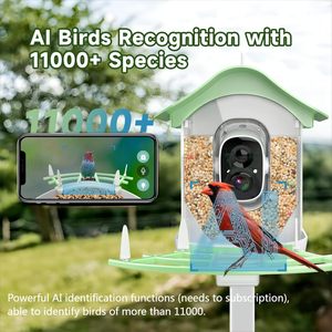 Comedero para Pájaros Elecpet con Cámara IA, Identificación de Especies, Panel Solar, Vista en Vivo HD 1080P, Alertas Instantáneas de Llegada - Product Image 2