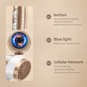 Asciugacapelli Professionale da Salone 2000W con Luce Blu Ionica, Asciugatura Rapida, Controllo Temperatura NTC, Bassa Rumorosità per Parrucchieri - Product Image 4