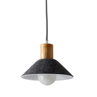 Lámpara Colgante Acústica Absorbente de Sonido con Pantalla de Fieltro PET, Cuerpo Negro/Gris, LED Blanco Cálido, Altura Ajustable