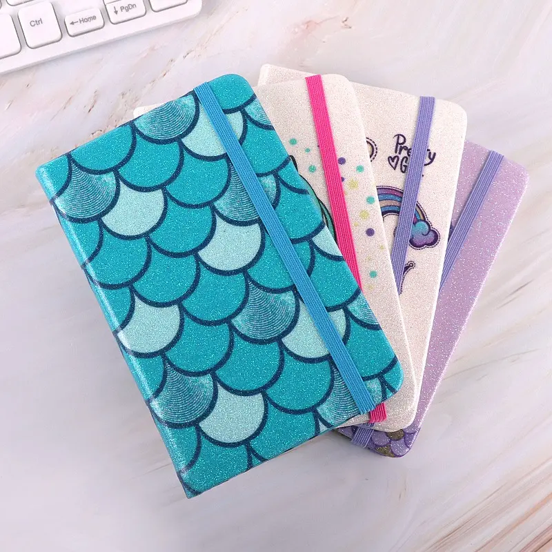 A6 Mermaid Notebooks Planner Travel Book Custom Gift Notebook for Student with Elastic Band
