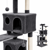Arbre à chat double extra haut avec échelle et griffoir en sisal, directement de l'usine