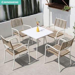 Silla plegable de comedor al aire libre de diseño moderno, venta al por mayor, muebles de jardín de aluminio, patios, restaurantes, parques, elegante Silla de ratán - Product Image 2