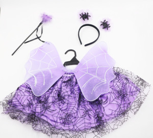 Ensemble <span class=keywords><strong>de</strong></span> performance pour enfants Spider-Man pour Halloween : jupe mi-longue en tulle et ailes <span class=keywords><strong>de</strong></span> fête avec impression numérique pour la danse et les spectacles sur scène - Product Image 1