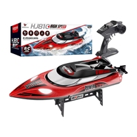 Bateau de course télécommandé HJ810 2.4G haute vitesse 35km/h avec éclairage de navigation nocturne et conception anti-chute