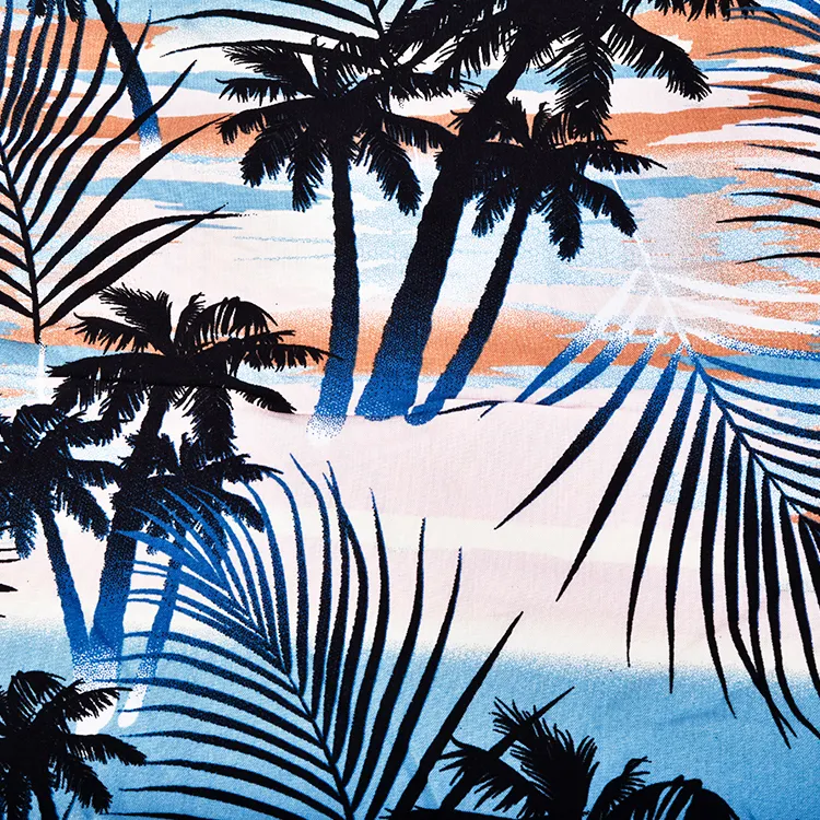 Hawaii Design Cotton Woven Fabric Digital Printing For Clothing Garment