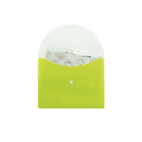 Pochette porte-documents colorée à bouton-pression en PVC, pochette de rangement A4 étanche en plastique pour documents de bureau, reçus et petits objets