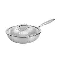Poêle à frire en titane pur à motif écaille de poisson, fond plat, sans revêtement, faible émission de fumée, compatible induction, avec couvercle en verre