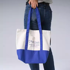 Unisex Custom Logo Eco-Friendly Weekender Canvas Tote <b>Bag</b> Reinforced Letter Handle Zipper Closure Perfect Shopping <b>Gift</b> for - Product Image 6