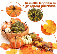 Promotion Halloween 2026 : Ensemble de décorations d'Halloween avec citrouille, feuille d'érable et fruits de chêne artificiels