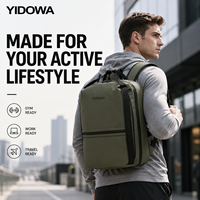 Sac à dos pour ordinateur portable extensible avec poche pour bouteille, compartiment pour ordinateur portable, séparation humide/sec, sac de voyage, travail, école, sport