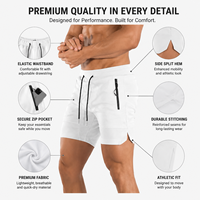 Celana Pendek Atletik 2 in 1 Pria dengan Logo Custom, Cepat Kering, untuk Gym, Lari, Ringan, Latihan, Fitness, dengan Kantong Resleting OEM
