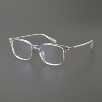 Bingkai Kacamata Titanium Persegi Panjang Mewah Unisex Ultra Ringan Optik Logo Kustom OEM ODM Cina