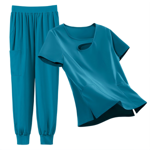 Ensemble de blouses médicales pour femmes et hommes, col en V, haute qualité, multi-poches, pour salon de manucure et travail en milieu hospitalier - Product Image 2