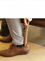 Tire-chaussures en bois massif couleur noyer de haute qualité à long manche pour personnes âgées et femmes enceintes