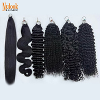 Extensions de cheveux humains à crocheter, 100g, à pointe plume, style ondulations profondes birmanes, très demandées