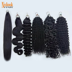 Extensions de cheveux humains à crocheter, 100g, à pointe plume, style ondulations profondes birmanes, très demandées - Product Image 6