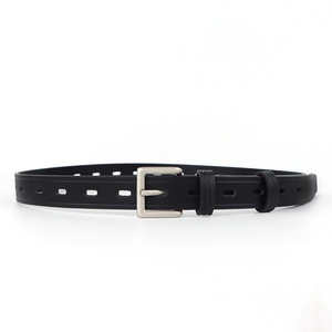 Ceinture unisexe en cuir de vache véritable avec boucle en laiton massif, longueur personnalisable, design ajouré polyvalent, marque HJ FM-Y124 KH - Product Image 2