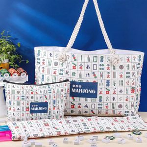Sac de Mahjong réutilisable avec pochette zippée assortie pour les tuiles de Mahjong, les supports et les accessoires de jeu - Product Image 3