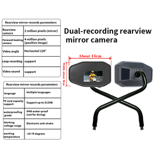 Cámara de Motocicleta con Grabación Delantera y Trasera, Especial para Conducir, con Espejo <span class=keywords><strong>Retrovisor</strong></span> - Product Image 5