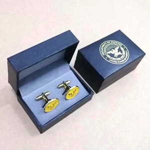 Bán Buôn Mens Biểu Tượng Tùy Chỉnh Khuy Măng Sét Chủ Đen Đỏ Xanh Nhung Cuff Liên Kết Lưu Trữ Hiển Thị Trường Hợp Hộp - Product Image 3