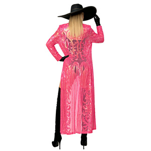 Women's <b>Mesh</b> Sequined Long Sleeve <b>Cardigan</b> Plus Size Prom Performance Costume Embroidered Organza Sheer Layer Translucent 7-Day - Product Image 2