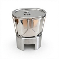 Kit de camping individuel léger en aluminium pour barbecue extérieur, style militaire, avec porte-gobelet et gourde, pour usage en terre ferme