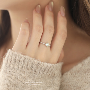 <span class=keywords><strong>Bague</strong></span> ouverte en argent sterling S925 au design original, motif visage souriant, émail mignon et délicat, pour usage quotidien, Ganku - Product Image 3