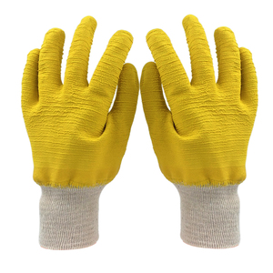 Guantes de trabajo de goma y algodón baratos de fábrica Guantes recubiertos de látex amarillo Guantes de seguridad de recubrimiento para uso general - Product Image 3