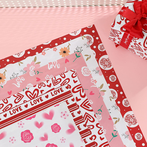 Kertas Kado Romantis Hari Valentine - Cetakan Hati Merah & Cinta, Pembungkus Hadiah Meriah untuk Pernikahan & Hadiah Ulang Tahun - Product Image 5