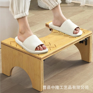 Wooden children's footstool, convenient folding wooden squat toilet <b>stool</b>, solid wood <b>bathroom</b> <b>stool</b> for children's washroom. - Product Image 3