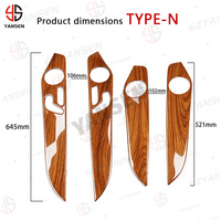 Revêtement de panneau de porte intérieur en fibre de carbone imitation bois de noyer pour Mercedes Benz Classe C GLC W205 2014-2020, accessoires de voiture de luxe